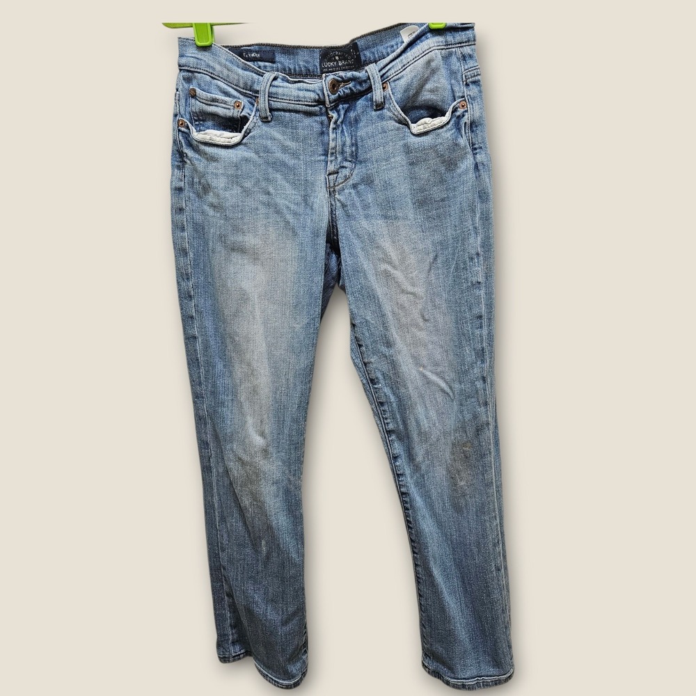 Lucky Brand Easy Rider Denim Jeans Women's Size 8 Light Wash Distressed